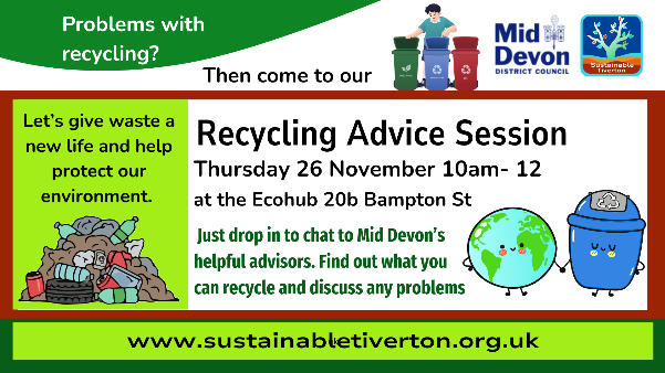 Recycling advice at Sustainable Tiverton Ecohub image