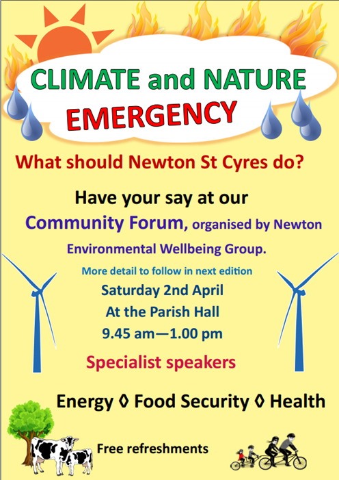 Poster - Community Forum - Newton Environmental Wellbeing Group