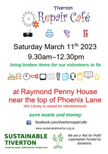 Sat 11 March 2023 repair cafe