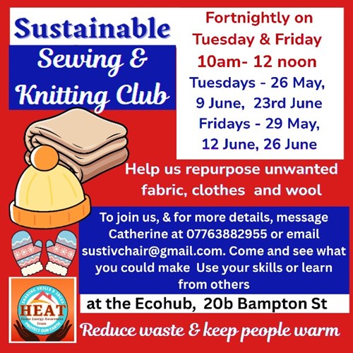 Sustainable Sewing & Knitting club dates